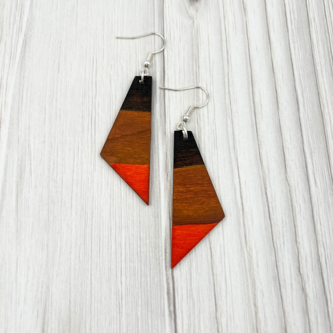 Wood Earring Scale Fall