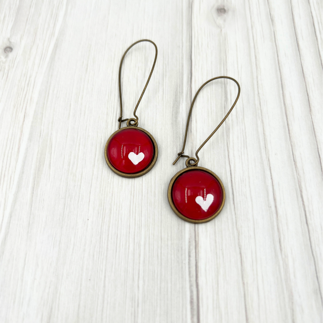 Hearts Red Hanging earring