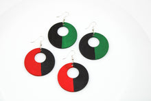 Ladda upp bild till gallerivisning, Wood Earring Loop Red/black
