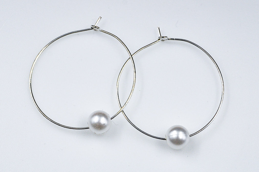 Hoops White silver